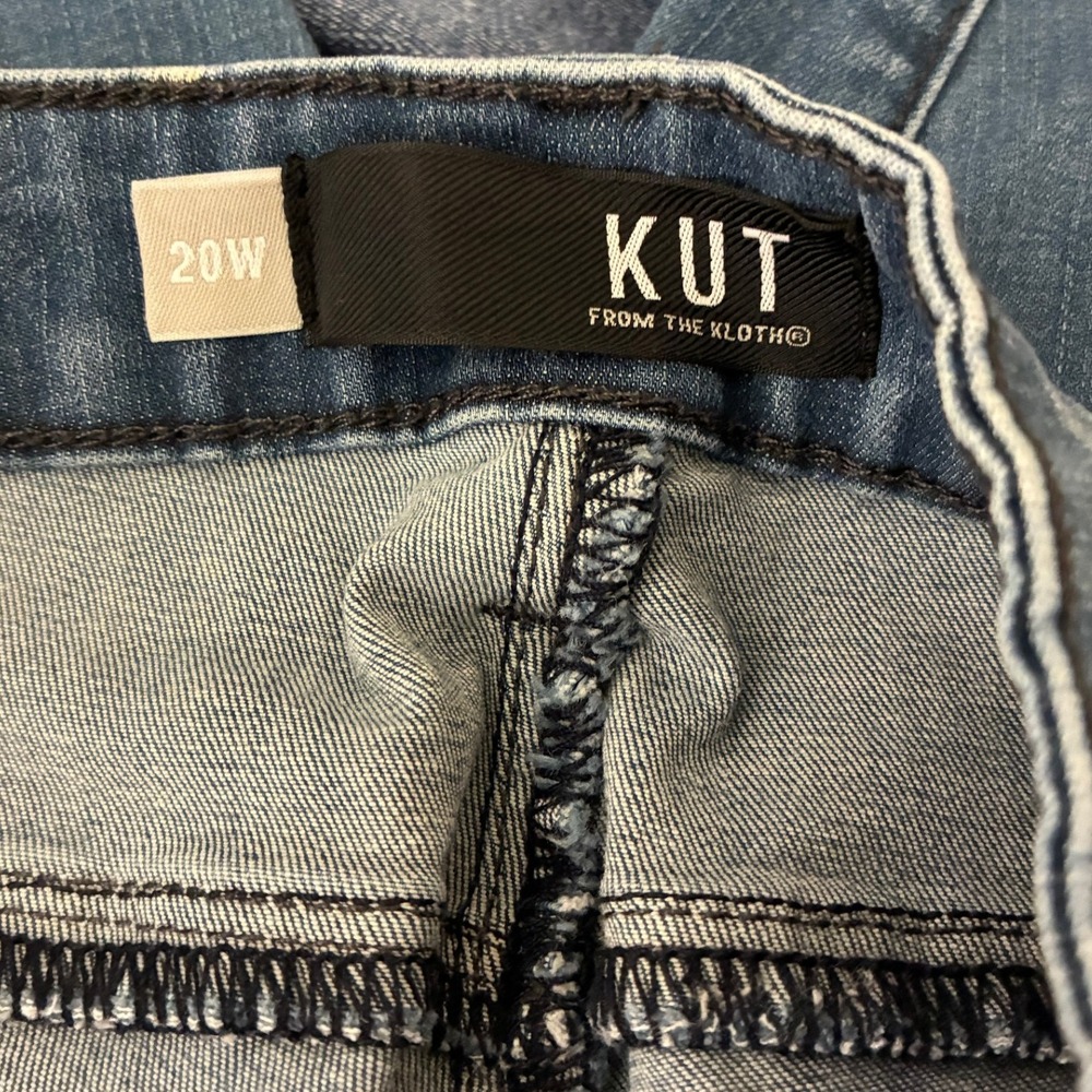 Kut from the Kloth Womens 20W Skinny Jeans Medium Wash Raw Hem KP0906GA3 - Picture 3 of 9